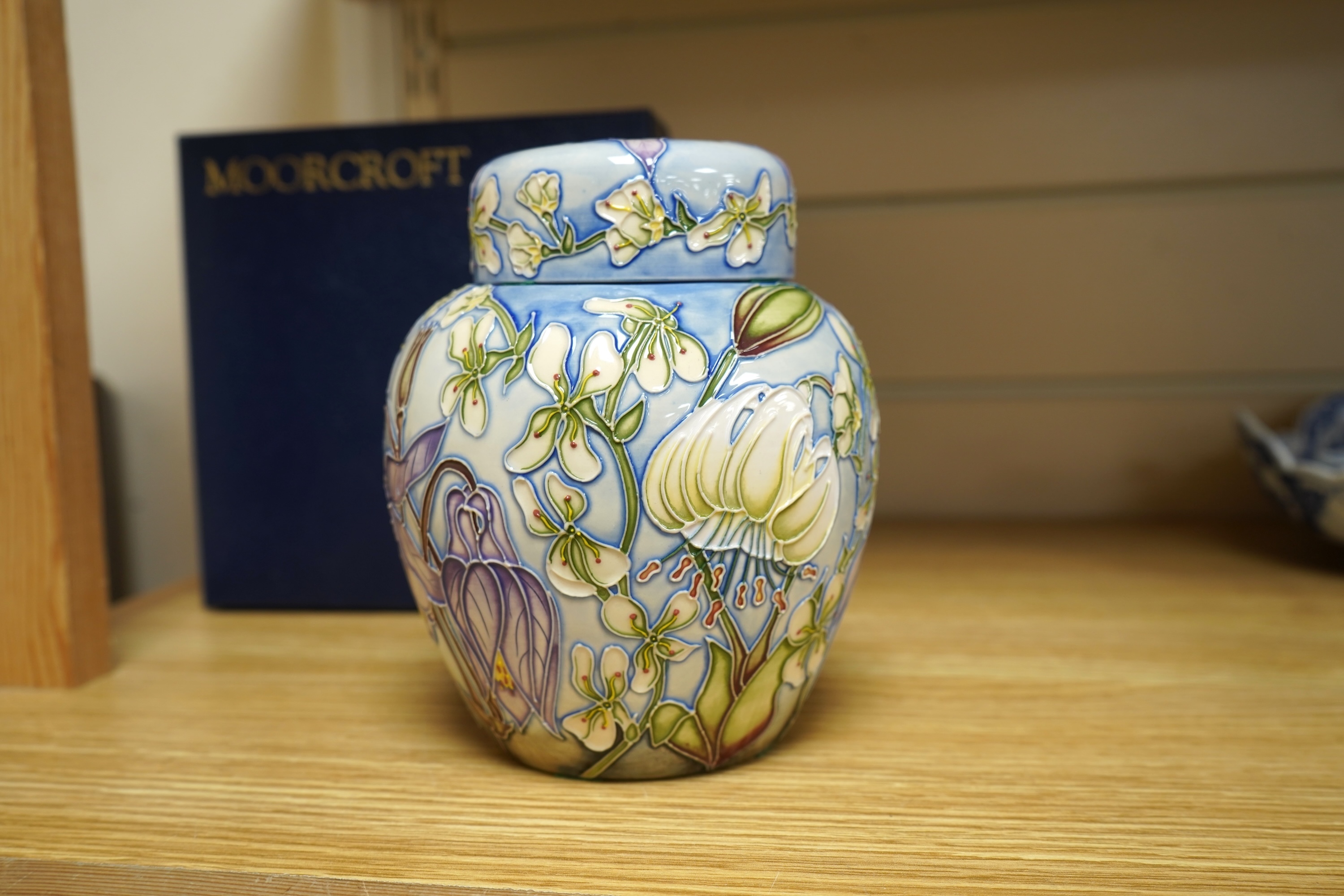 A Moorcroft 'Loves Labour’s Lost', trial jar and cover by Alice Alison limited edition 13/250, 2002 -15.5cm high, boxed